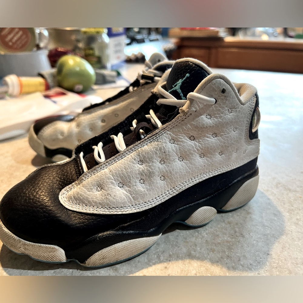 Navy Blue and White Childrens Jordan Retro 13 size 2.5Y